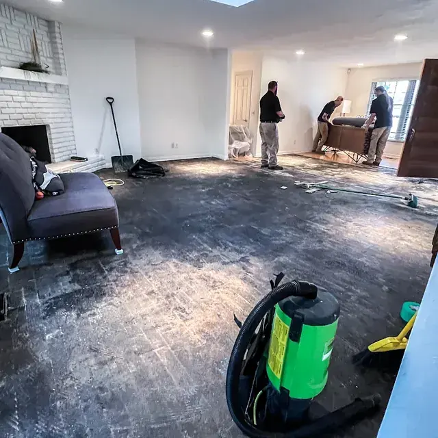 Crew drying a water damaged South Bay home in Torrance, CA