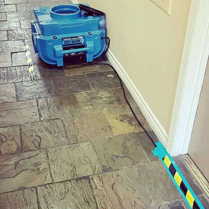 AC condensation overflow dried on a Torrance, CA floor