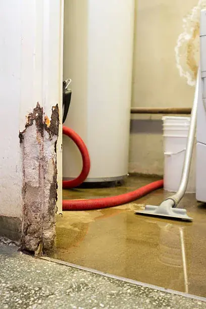 Water heater failure flooding a Torrance, CA garage